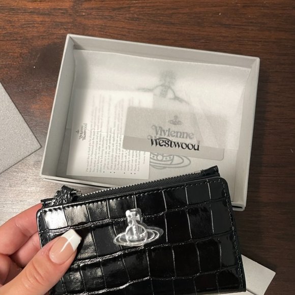 BNWT Authentic Vivienne Westwood Crocodile Slim Flap Cardholder Wallet - Picture 4 of 7